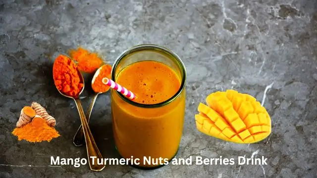 Mango Turmeric Nuts and Berries Drink